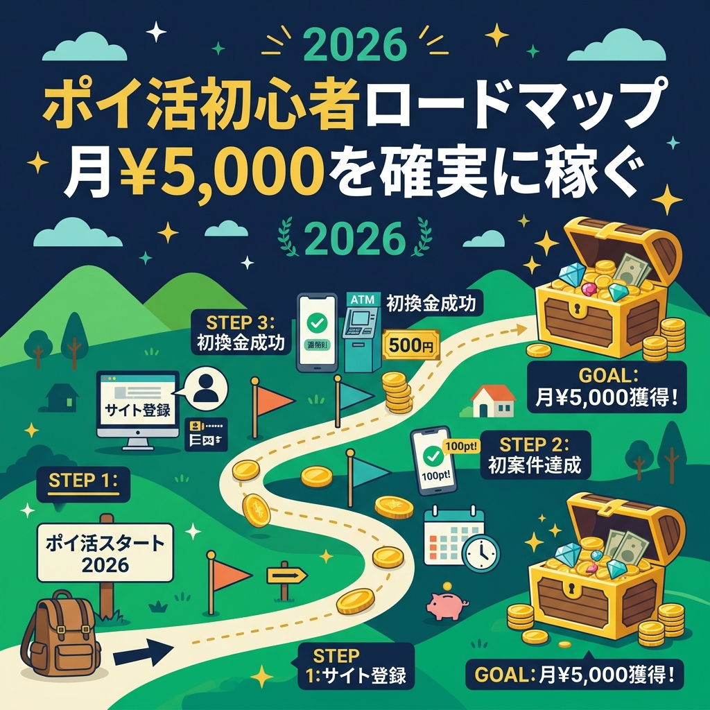 【初心者向け】ポイ活の始め方ロードマップ2026｜月5,000円を確実に稼ぐ方法